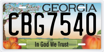 GA license plate CBG7540