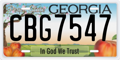 GA license plate CBG7547
