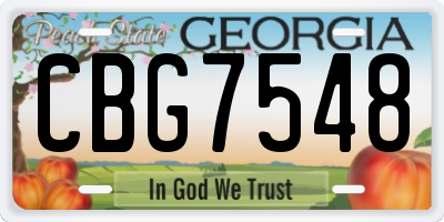 GA license plate CBG7548