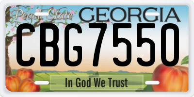 GA license plate CBG7550