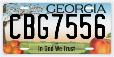 GA license plate CBG7556