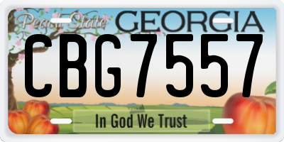 GA license plate CBG7557