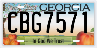GA license plate CBG7571