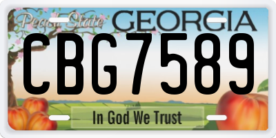 GA license plate CBG7589