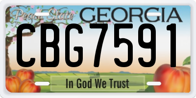 GA license plate CBG7591