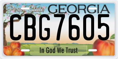 GA license plate CBG7605