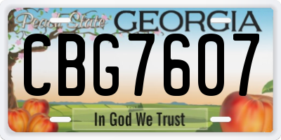 GA license plate CBG7607