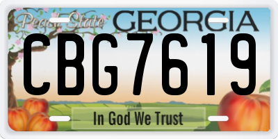GA license plate CBG7619