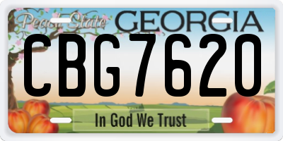 GA license plate CBG7620