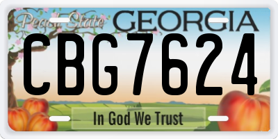GA license plate CBG7624