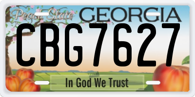 GA license plate CBG7627