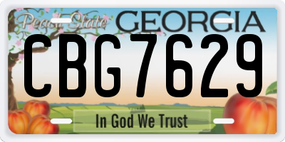 GA license plate CBG7629