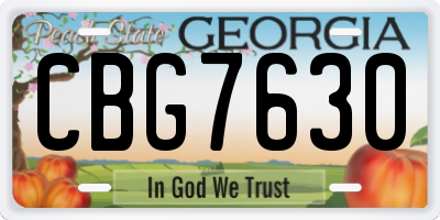 GA license plate CBG7630