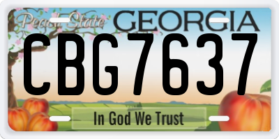 GA license plate CBG7637