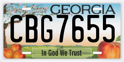 GA license plate CBG7655