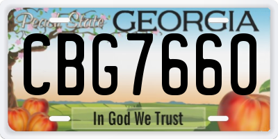 GA license plate CBG7660