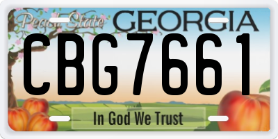 GA license plate CBG7661