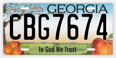 GA license plate CBG7674
