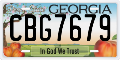 GA license plate CBG7679