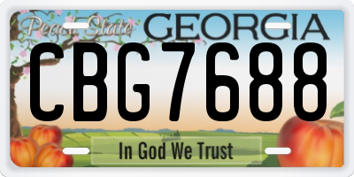 GA license plate CBG7688