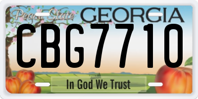 GA license plate CBG7710
