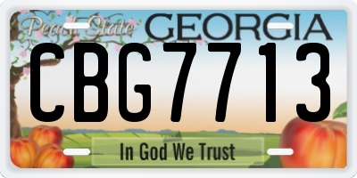 GA license plate CBG7713