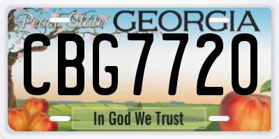 GA license plate CBG7720