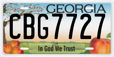 GA license plate CBG7727