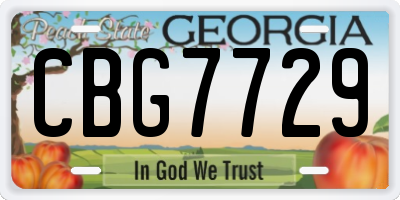 GA license plate CBG7729