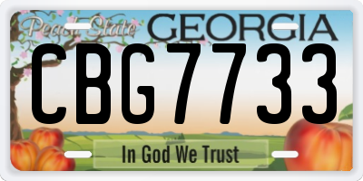 GA license plate CBG7733