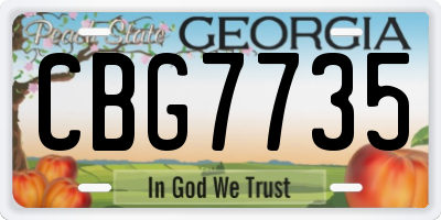 GA license plate CBG7735