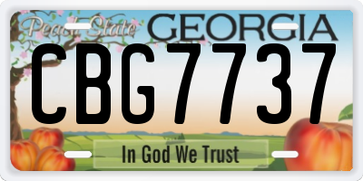 GA license plate CBG7737