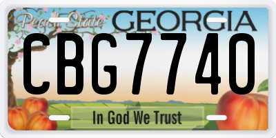GA license plate CBG7740