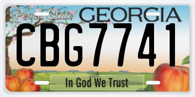 GA license plate CBG7741
