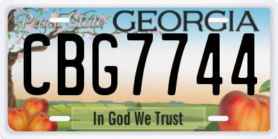 GA license plate CBG7744