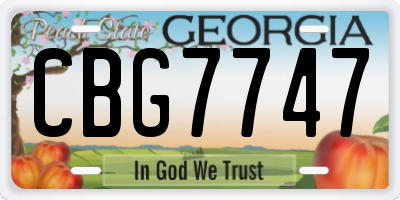 GA license plate CBG7747