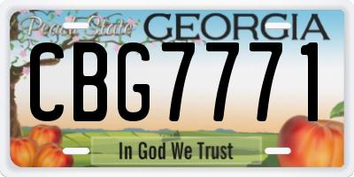 GA license plate CBG7771