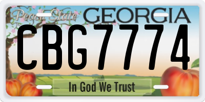 GA license plate CBG7774