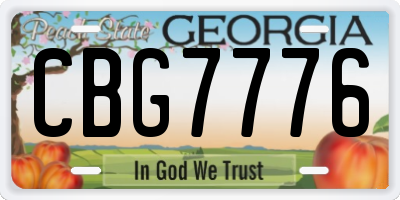 GA license plate CBG7776