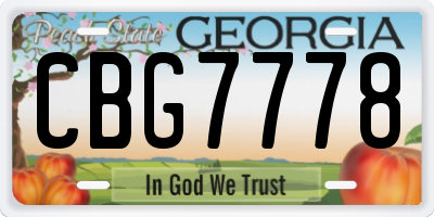GA license plate CBG7778