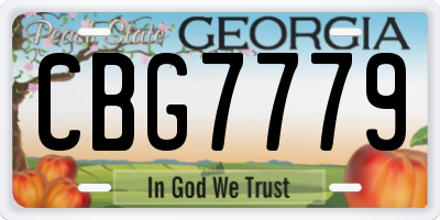 GA license plate CBG7779