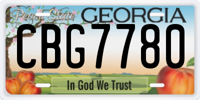 GA license plate CBG7780