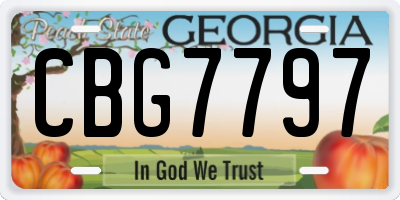 GA license plate CBG7797