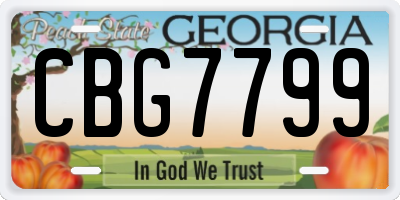 GA license plate CBG7799