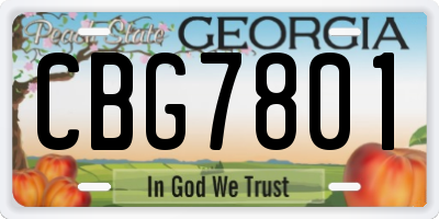 GA license plate CBG7801