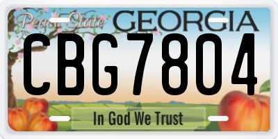 GA license plate CBG7804