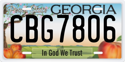 GA license plate CBG7806