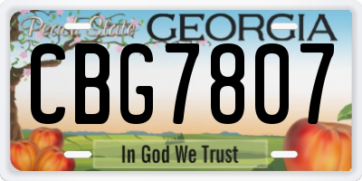 GA license plate CBG7807