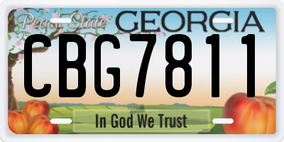 GA license plate CBG7811