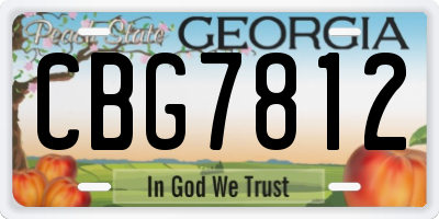 GA license plate CBG7812